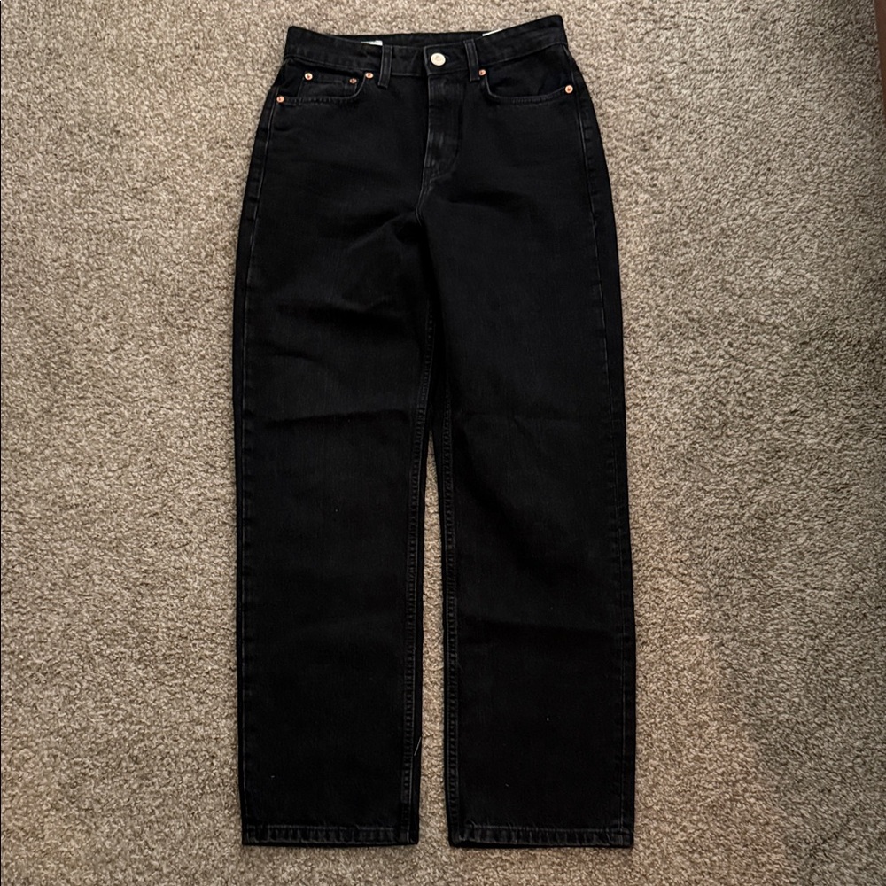 Zara Black Straight Leg Jeans size 4